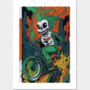 Ghost Rider of the 90s Apocalypse neon nostalgia Posters and Art